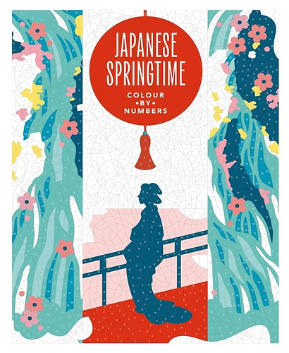 חוברת צביעה במספרים יפן מט JAPANESE SPRINGTIME COLOUR BY NUMBERS