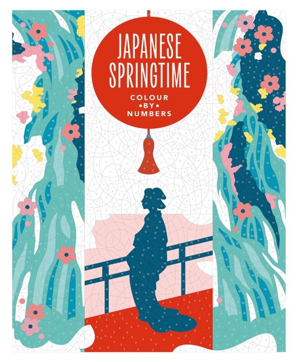 חוברת צביעה במספרים יפן מט JAPANESE SPRINGTIME COLOUR BY NUMBERS