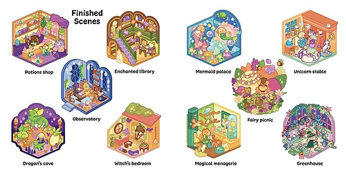 חוברת מדבקות CUTE & COSY STICKER ROOMS MAGIC CORNERS