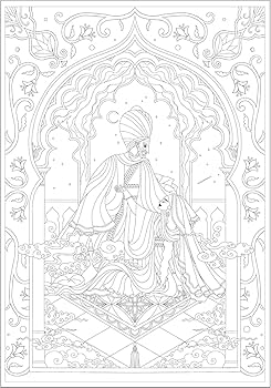 חוברת צביעה אקורדיון The Arabian Nights: A Contemporary Coloring Frieze: Tamphanon, Meel