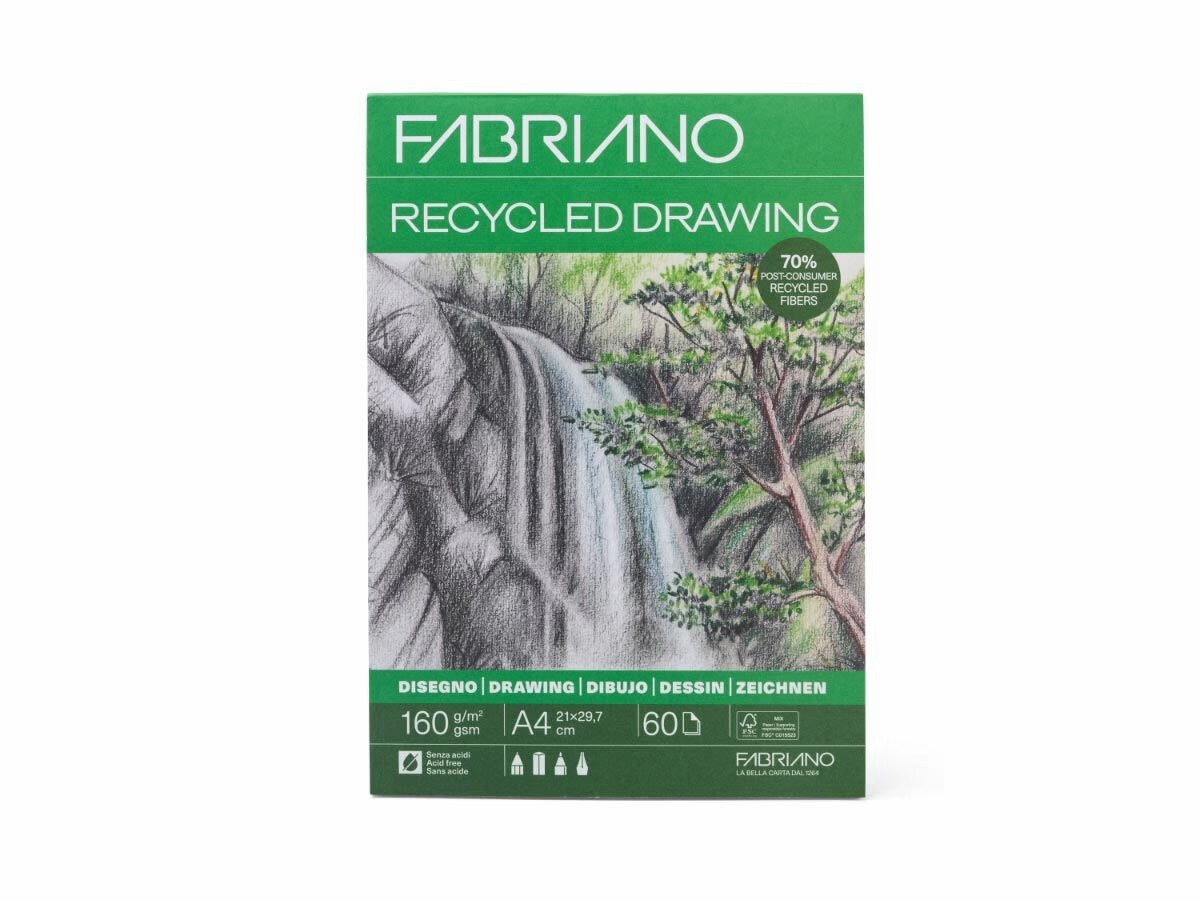 בלוק רישום ממוחזר פבריאנו RECYCLED DRAWING A4 200GM 