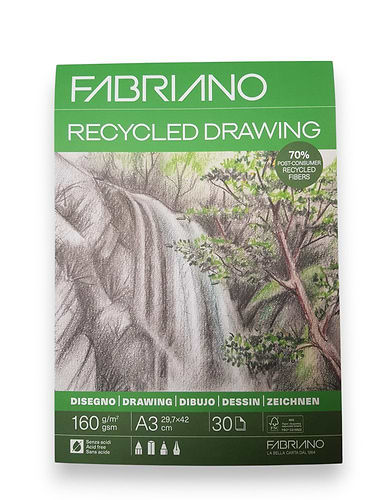 בלוק רישום ממוחזר פבריאנו RECYCLED DRAWING A3 200GM 