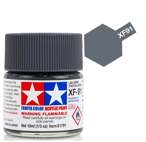 צבעים למודלים TAMIY COLOR ACRYLIC PAINT MINI IJN GRAY (YOKOSUKA ARSENAL) XF91