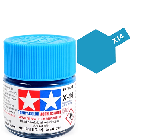 צבעים למודלים TAMIY COLOR ACRYLIC PAINT MINI SKY BLUE X14