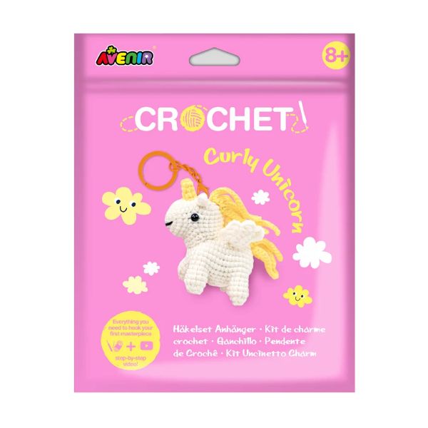 ערכת סריגה חד קרן CROCHET CURLY UNICORN