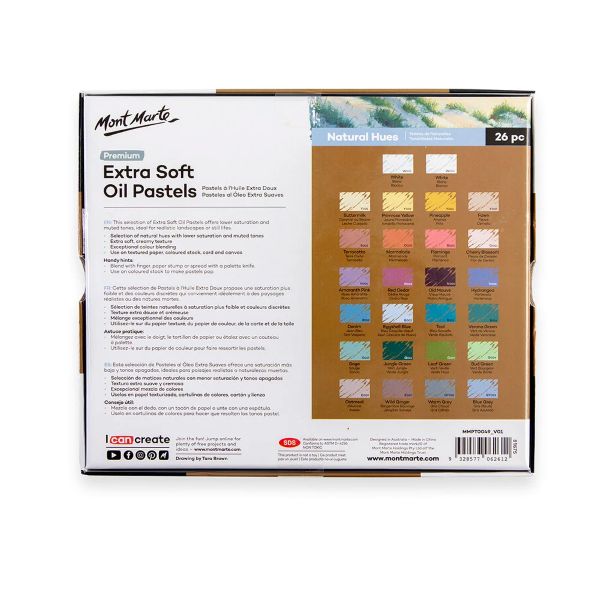 סט 26 פסטל שמן מונט מרט רכים במיוחד EXTRA SOFT OIL PASTELS MONT MARTE