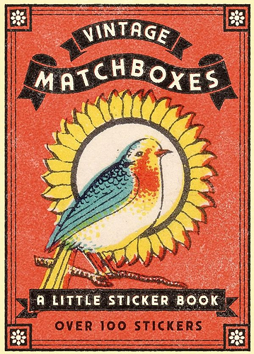 ספר מדבקות בולים וינטאג' גפרורים VINTAGE MATHBOXES