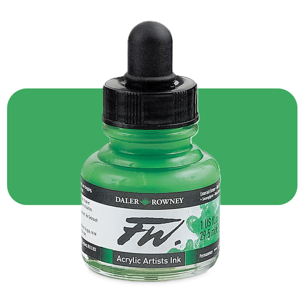  דיו אקרילי FW Emerald Green 335