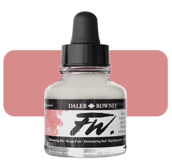  דיו אקרילי FW Shimmering Red 713