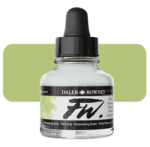  דיו אקרילי FW Shimmering Green 714