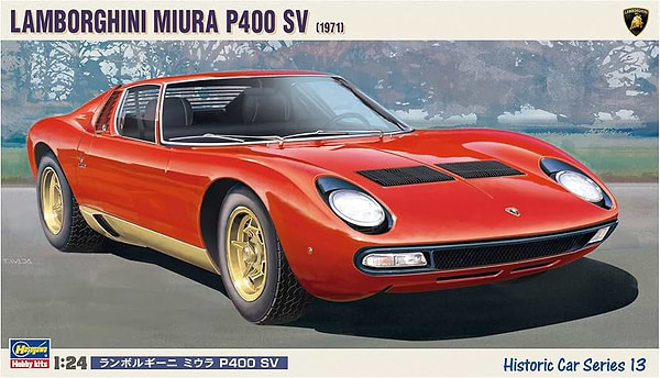 ערכת הרכבה מכונית LAMBORGHINI MIURA P400 SV 1971 HASEGAWA 