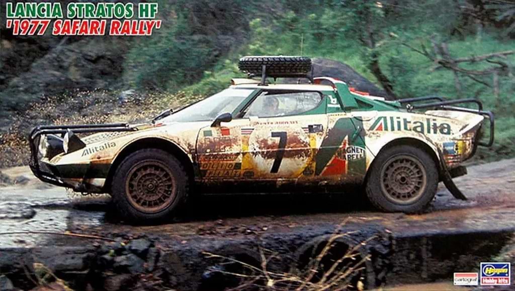 ערכת הרכבה מכונית LANCIA STATOS 1977 SAFARI RALLY HASEGAWA 