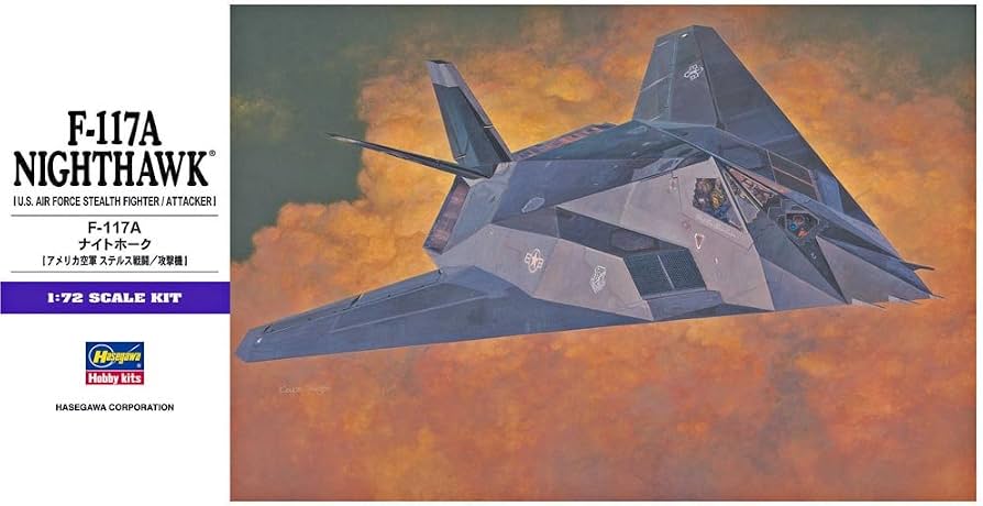 ערכת הרכבה מטוס F-117A NIGHTHAWK HASEGAWA