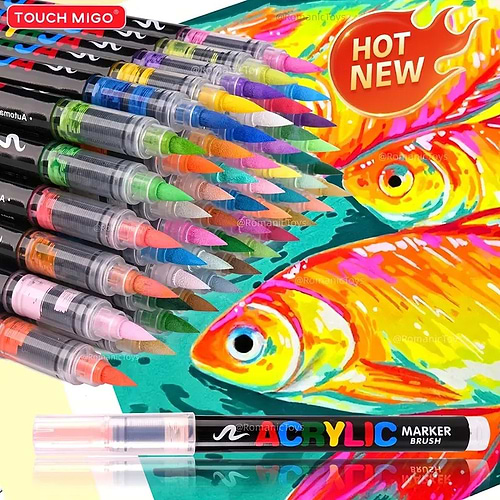 סט 72 טושים אקרילים ACRYLIC BRUSH MARKERS TOUCH MIGO