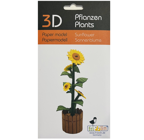ערכת הרכבה מנייר חמניה 3D Sunflower
