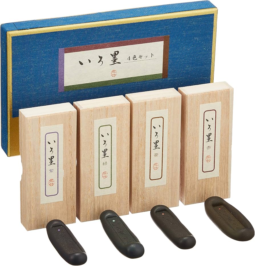 ערכת 4 דיו סומי מוצק Kuretake SAIBOKU SHIMBI Sumi Ink Stick