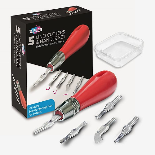 סט 5 סכינים לינו  LINO 5 CUTTERS & HANDLE ZIELER