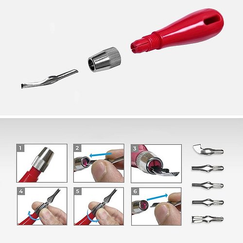סט 5 סכינים לינו  LINO 5 CUTTERS & HANDLE ZIELER