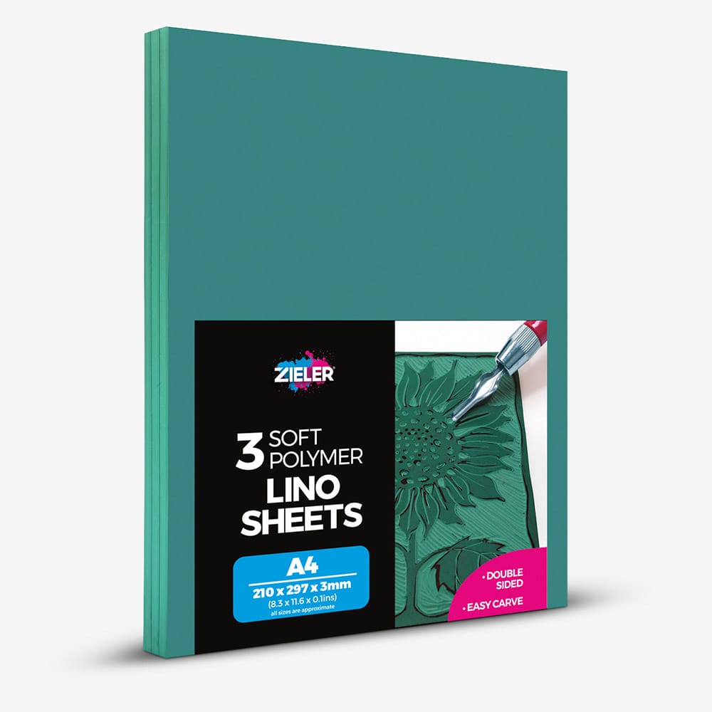 מארז 3 משטחי לינו  SOFT POLYMER LINO SHHTS A4 ZIELER