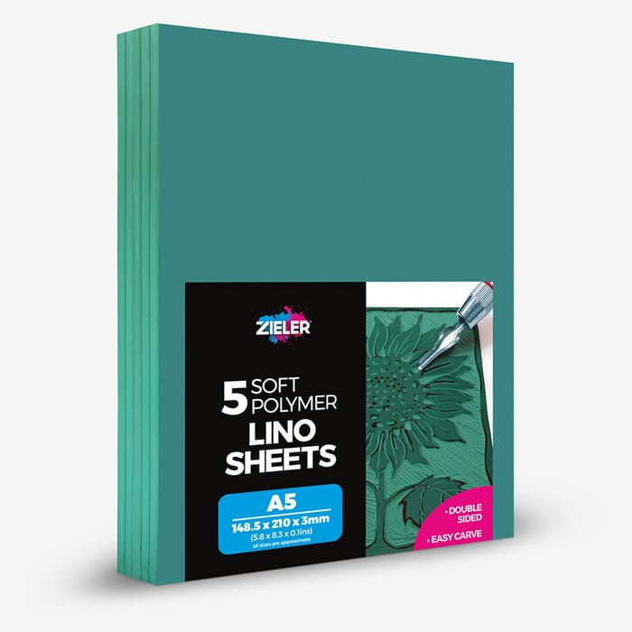 מארז 5 משטחי לינו  SOFT POLYMER LINO SHHTS A5 ZIELER
