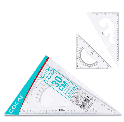 סט 2 סרגלי משולש 60+45 מעלות TRIANGLE RULER KJ1130 