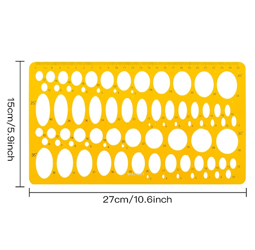 סרגל אדריכלים אליפסה ELLIPSE TEMPLATE 2 COMBINATION 25