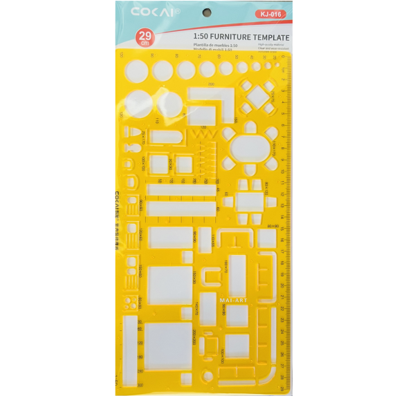 סרגל אדריכלים רהיטים 1:50 FURNITURE TEMPLATE 29