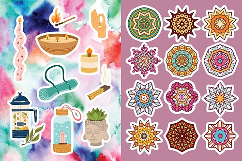 ספר מדבקות DALMING MEDITATIVE AND MINDFUL sticker color &activity book