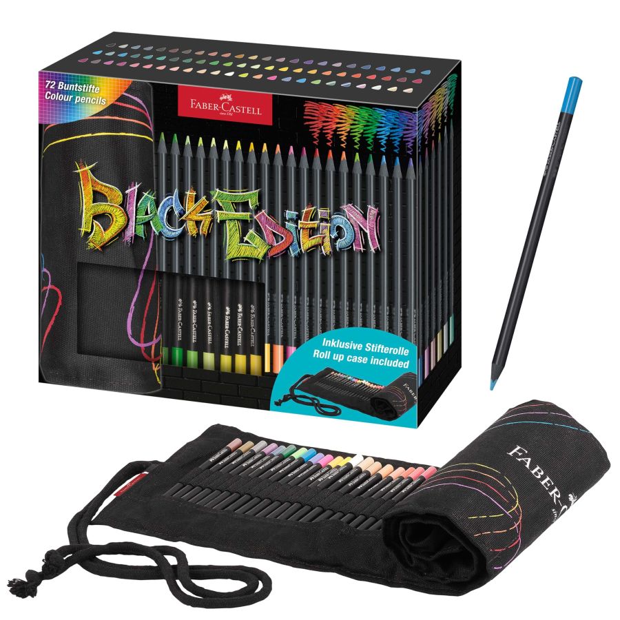 מארז 72 עפרונות + נרתיק BLACK EDITION FABER CASTELL