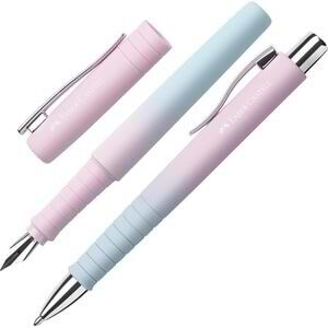 סט מפואר עט נובעת + עט כדורי מבית פאבר קסטל FABER CASTELL POLY BLUSHING SKY