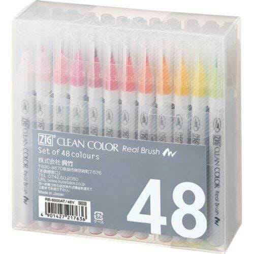 מארז 48 טושי מכחול ZIG CLEAN COLOR REAL