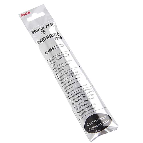  שחור PENTEL BRUSH PEN CARTRIDGE 4PCS