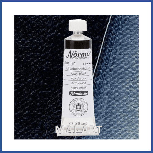 צבע שמן NORMA 704 Ivory black. סדרה 1 35מל מבית שמינקה