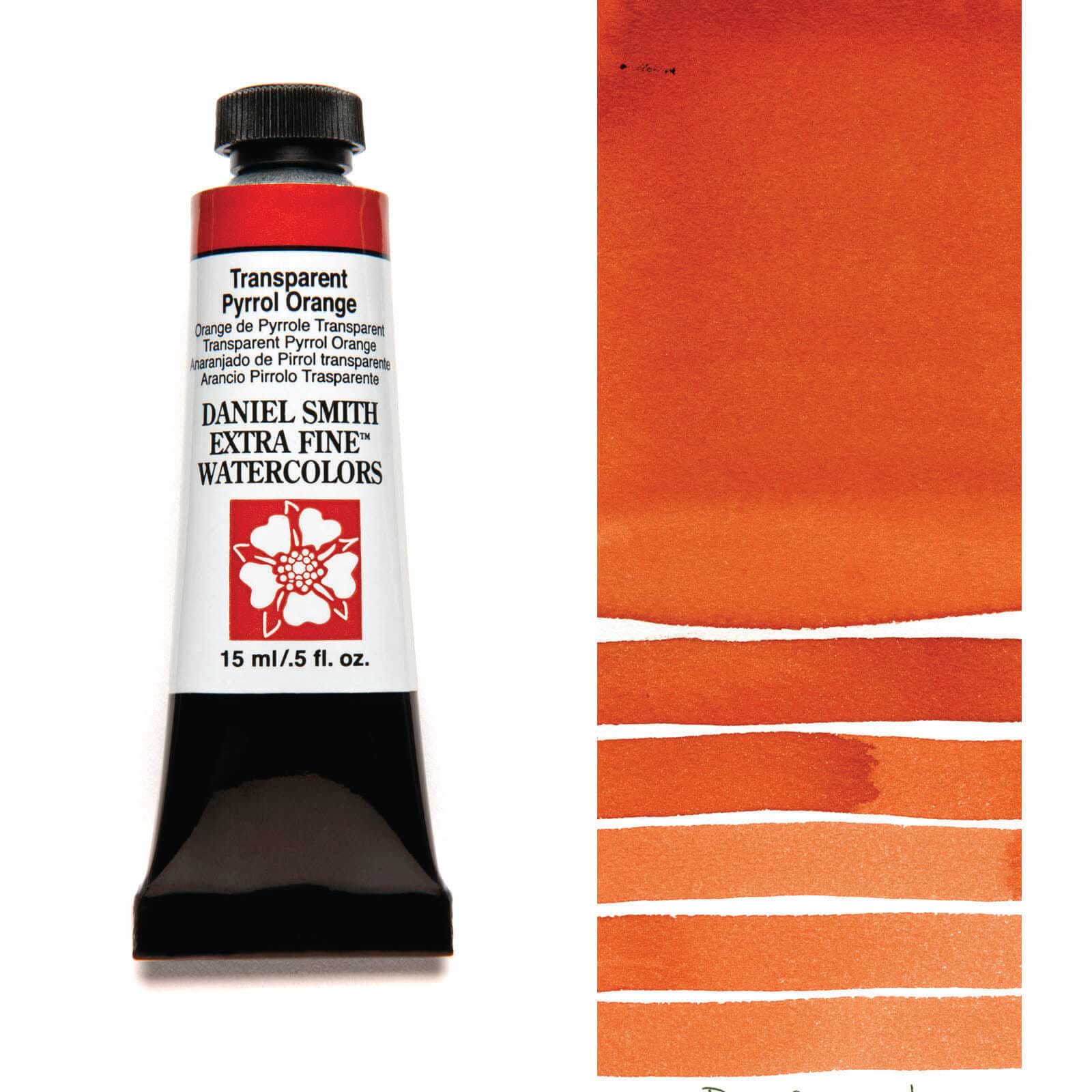 צבע מים שפופרת TRANSPARENT PYRROL ORANGE 15ML S2  DANIEL SMITH 
