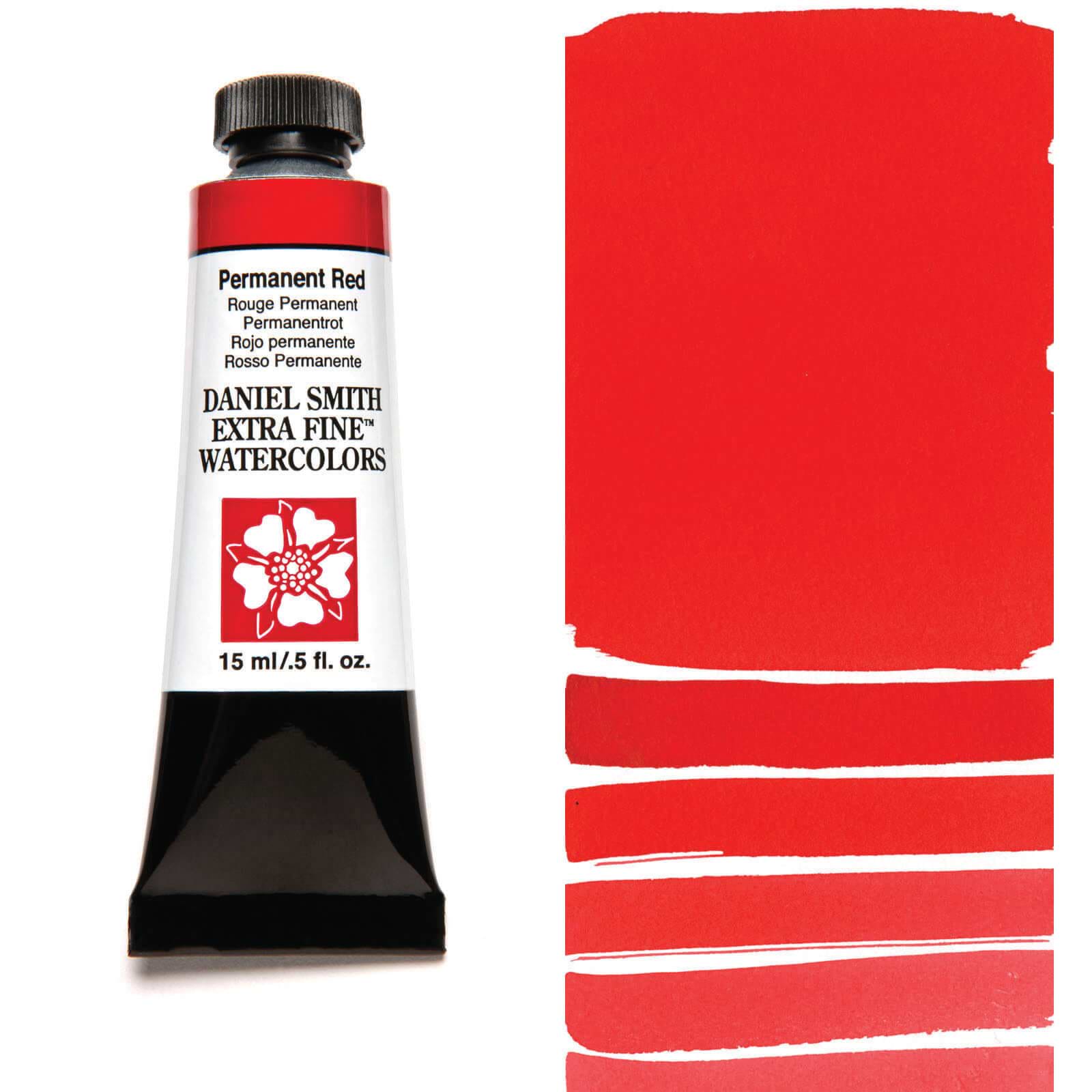 צבע מים שפופרת PERMANENT RED 15ML S1  DANIEL SMITH 