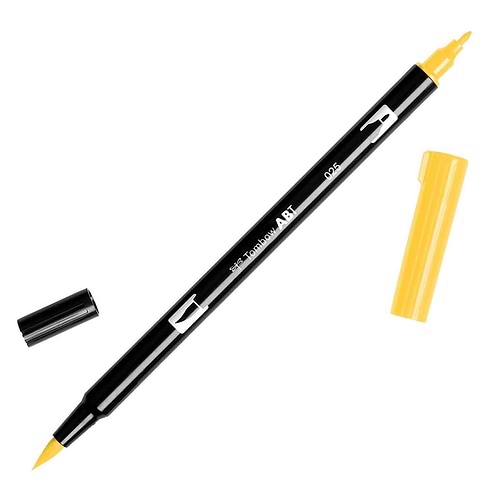 טוש מכחול Tombow Dual Brush Pen Art Marker- 025 Light Orange