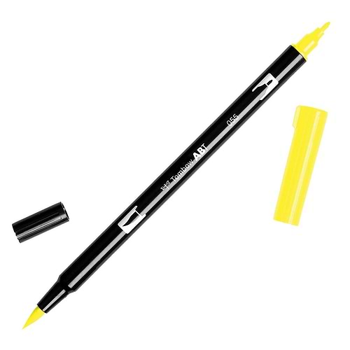 טוש מכחול Tombow Dual Brush Pen Art Marker- 055 Process Yellow 