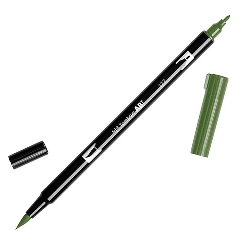טוש מכחול Tombow Dual Brush Pen Art Marker-177 Dark Jade   