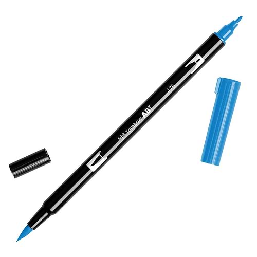 טוש מכחול Tombow Dual Brush Pen Art Marker- 476 Cyan   
