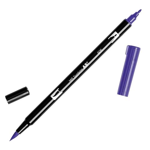 טוש מכחול Tombow Dual Brush Pen Art Marker-606 Violet   