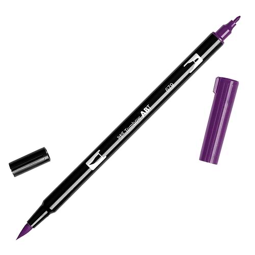טוש מכחול Tombow Dual Brush Pen Art Marker- 679 Dark Plum   