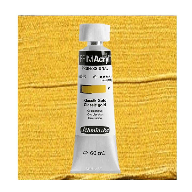 צבע אקריליק PRIMACRYL ארטיסט 60מל שמינקה 896 סדרה 4 Classic gold