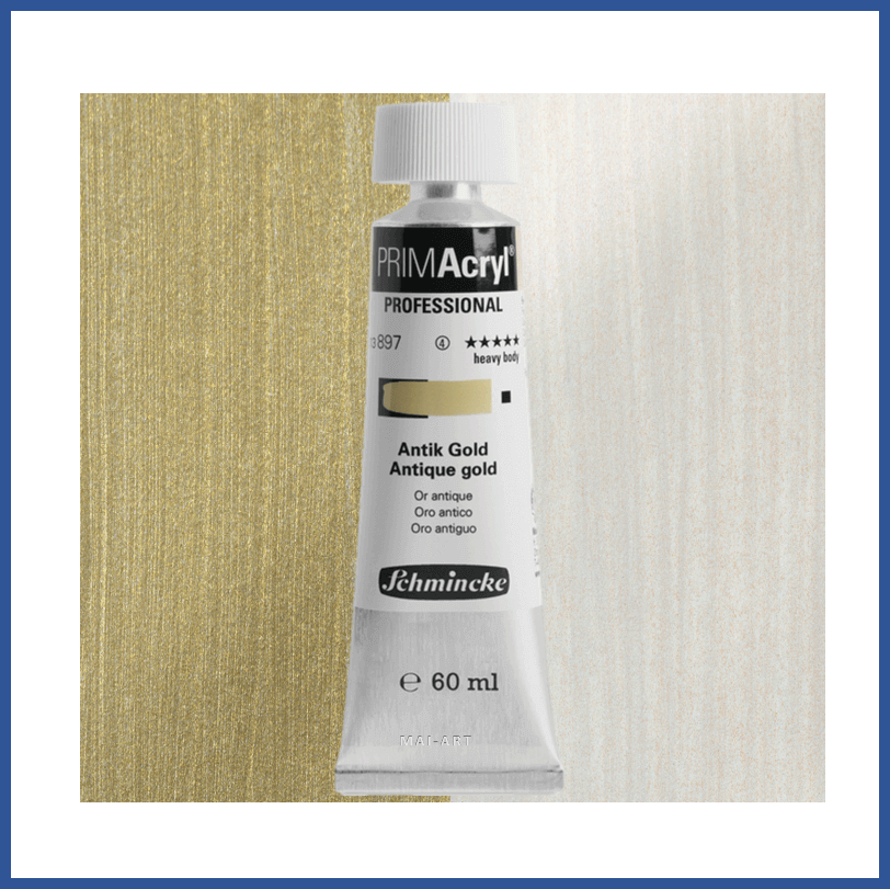 צבע אקריליק PRIMACRYL ארטיסט 60מל שמינקה 897 סדרה 4 Antique gold