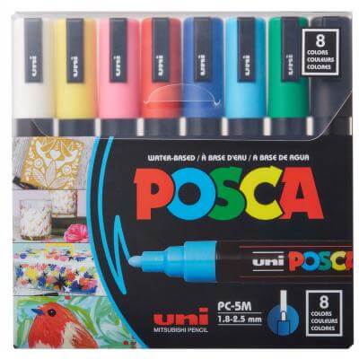 מארז 8 טושי פוסקה PC-5M POSCA