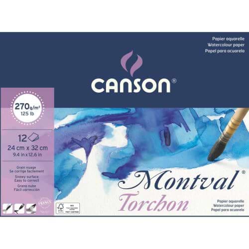בלוק אקוורל CANSON MONTVAL TORCHON 24/32