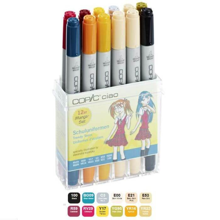 סט קופיק צ'או 12  MANGA COLOURS