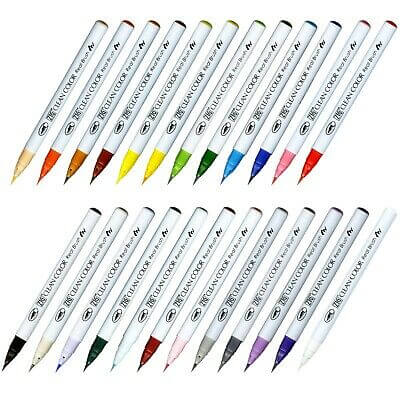 מארז 24 טושי מכחול ZIG CLEAN COLOR REAL BRUSH