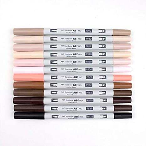 מארז 12 מרקרים אלכוהוליים TOMBOW PEOPLE PALETTE