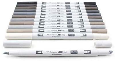 מארז 12 מרקרים אלכוהוליים TOMBOW GRAY PALETTE
