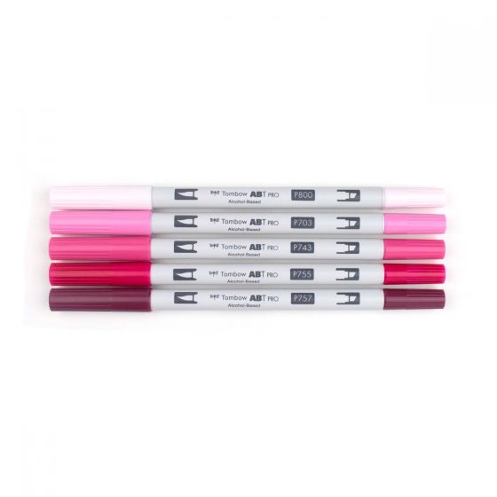 מארז 5 מרקרים אלכוהוליים TOMBOW PINK TONES